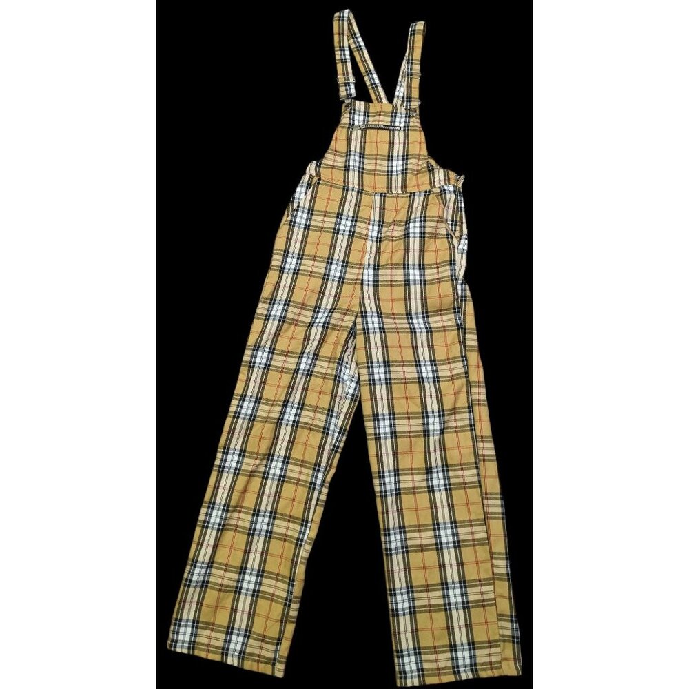 Plaid Jumpsuit in Tan and Black